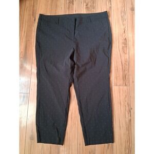 Lane Bryant Black Pink Micro Dot Ankle Pants Womens Plus Size 24 Career Trousers